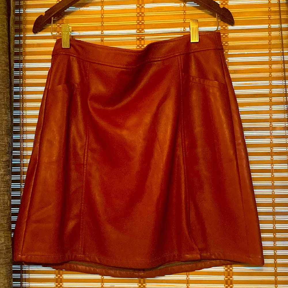 Little red mini skirt, Vegan “Leather”